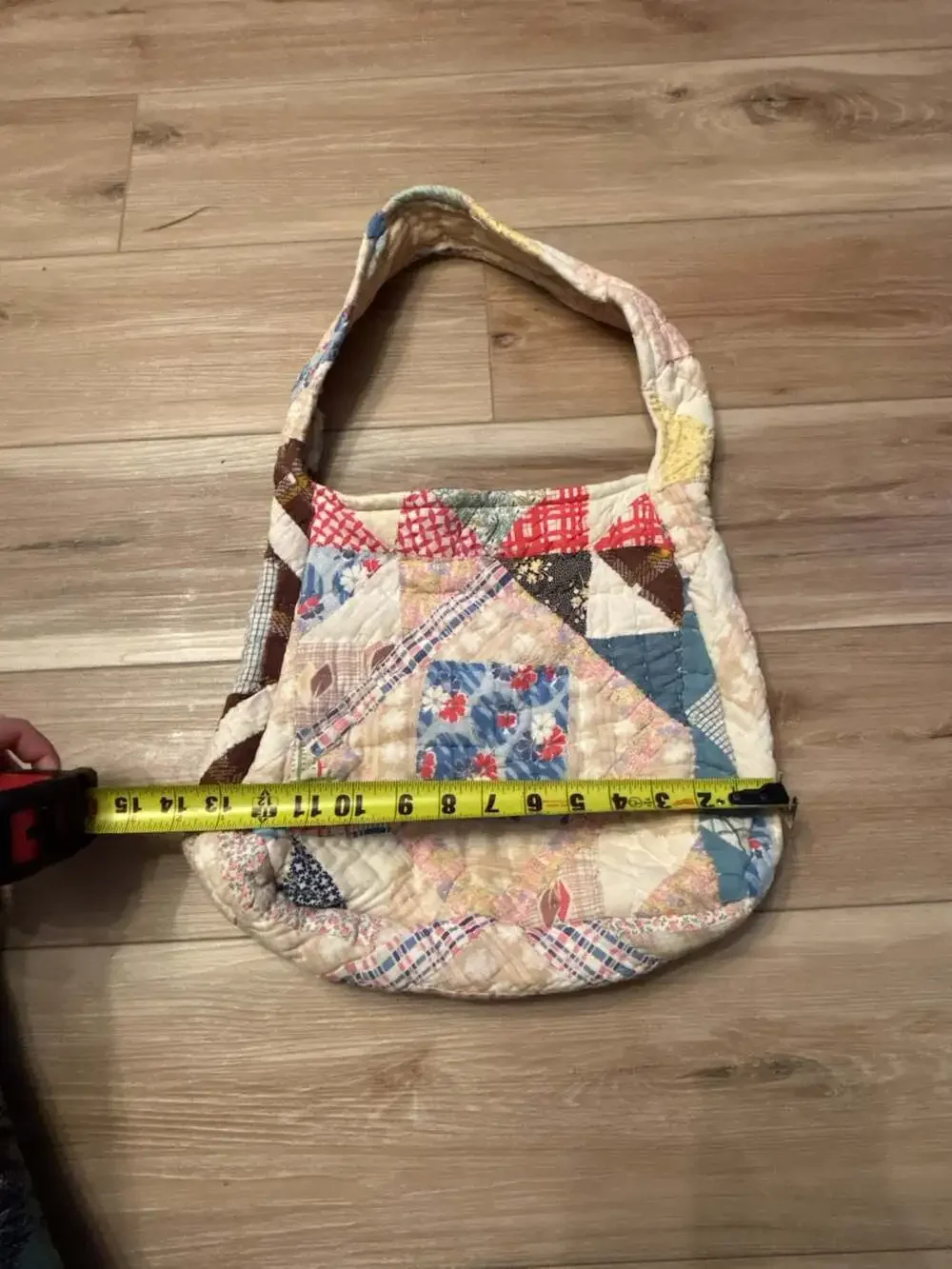 Vintage Handmade Patchwork Tennessee Feedsack Quilt Hobo Bag